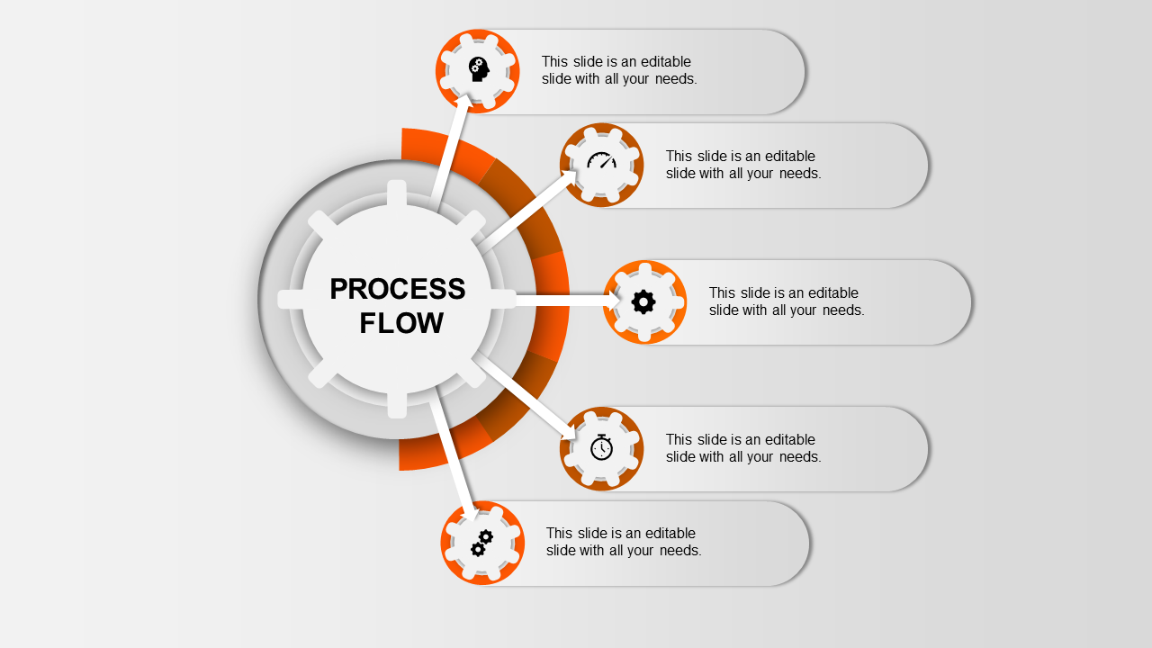 ppt template for process flow-process flow-orange-5
